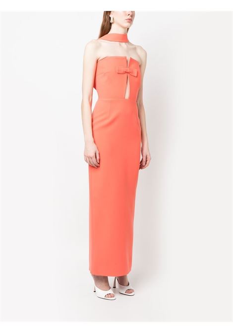 Orange bow-detail strapless dress - women THE NEW ARRIVALS ILKYAZ OZEL | NA01SD0169DCRL